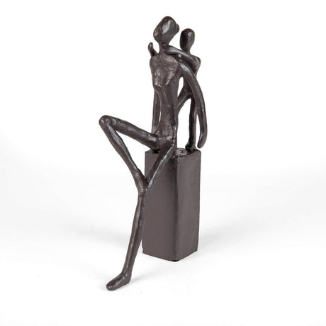 Playfulness Mother and Child Cast Iron Sculpture