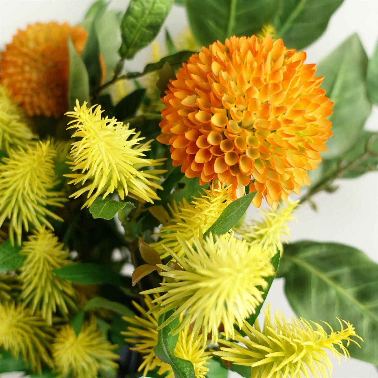 Large Ball Dahlia Artificial Flower Stem Yellow
