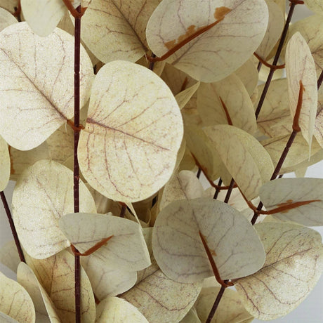 White Eucalyptus Artificial Foliage Stem – 80cm Faux Leaf Spray