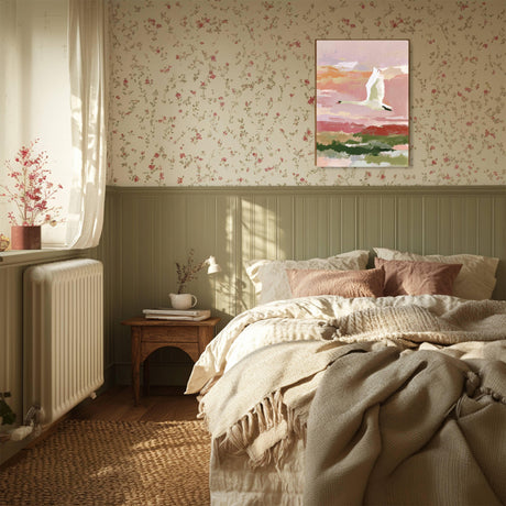 White Swan Pastel Landscape Art Print A3