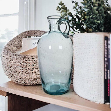 Tall Blue Glass Jug.