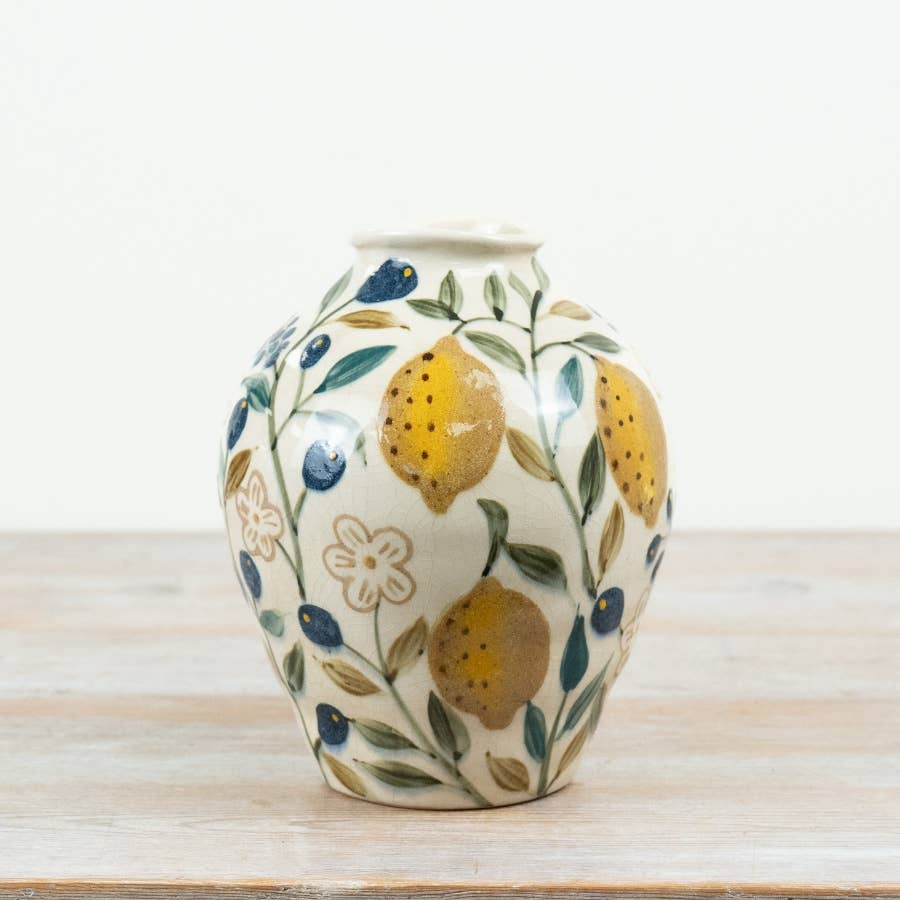 Gainsborough Giftware x Portland Living - Lemon Glaze Vase, 21.5cm.