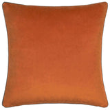 Riva Home - Meridian Velvet Cushion Pumpkin/Mocha: Pumpkin/Mocha / Polyester Filled / 55 x 55cm.