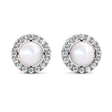 CARALI / MYC Paris - Circlet Pearl Earrings - Silver and Crystal