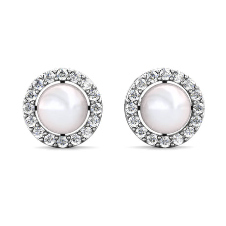CARALI / MYC Paris - Circlet Pearl Earrings - Silver and Crystal
