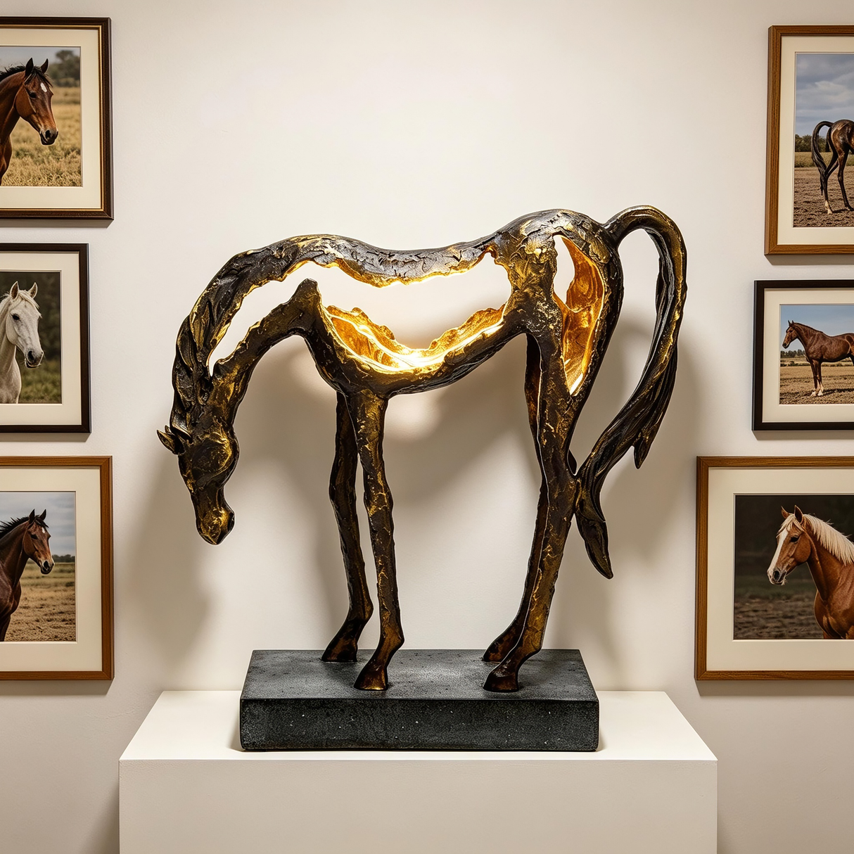 Bentley & Bo - Grazing Horse Statue.