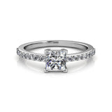 CARALI / MYC Paris - Simple Square Ring - Silver and Crystal: 52