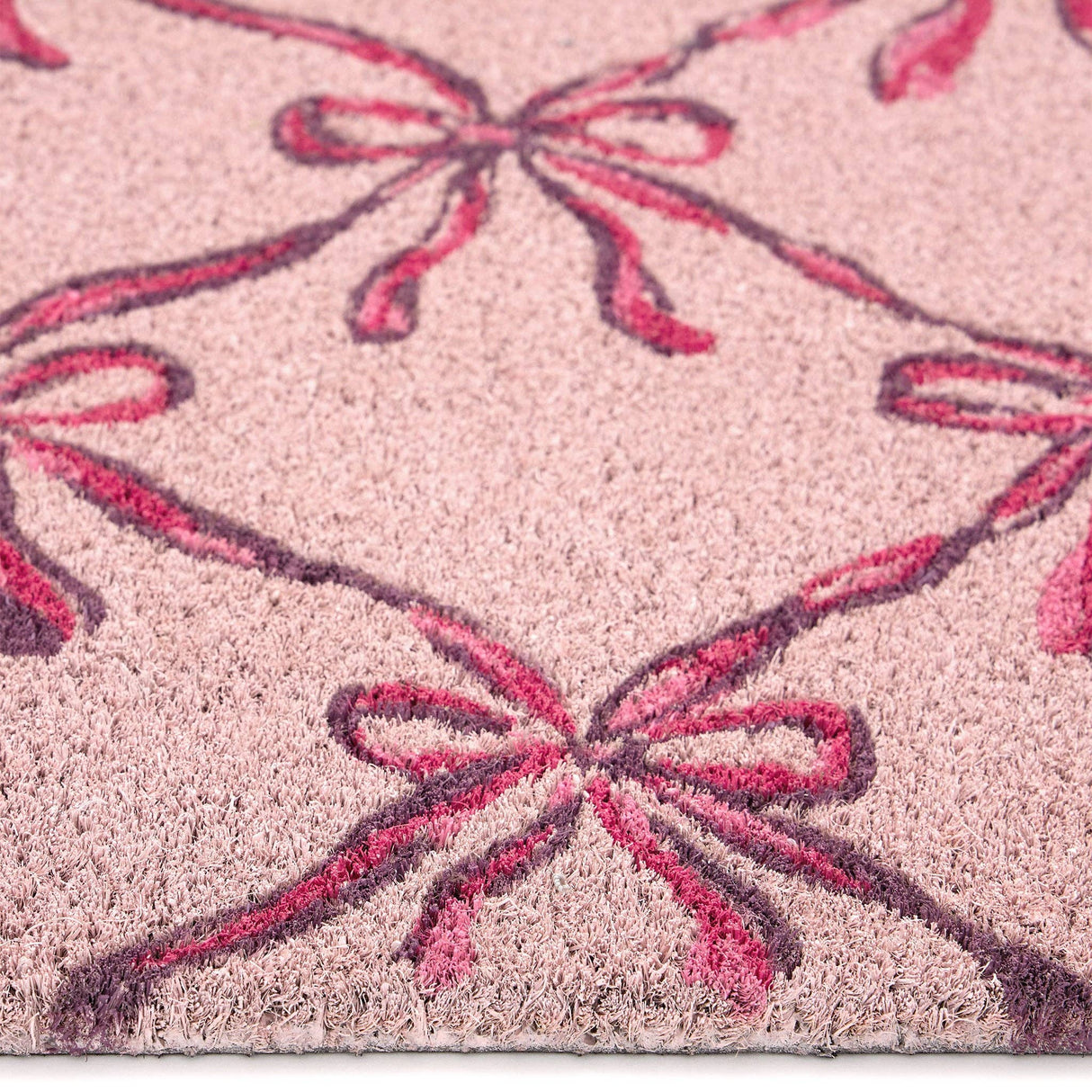 Phoenox Textiles - My Mat Printed Coir Blush Bows: 45x75