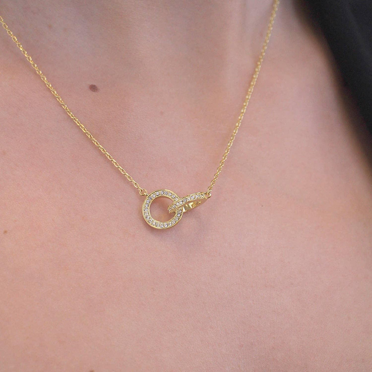 CARALI / MYC Paris - Circle Twin Pendants - Gold and Crystal