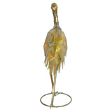 Gold Metal Crane Sculpture