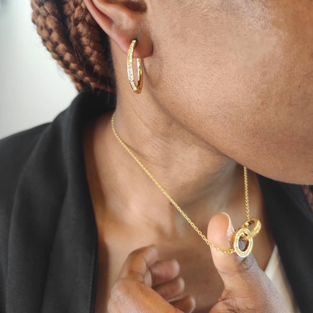 CARALI / MYC Paris - Chic Circle Hoop Jewelry - Gold and Crystal