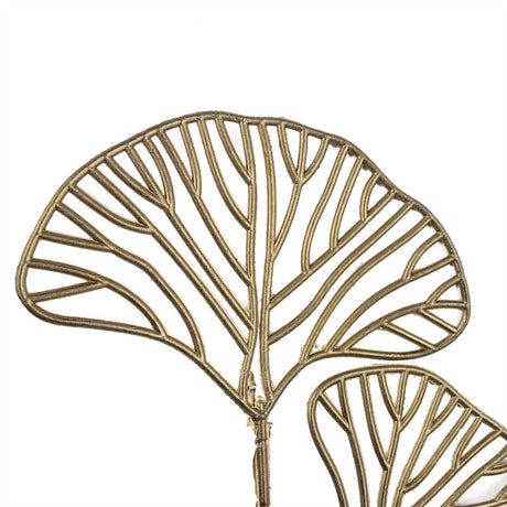 Gold Dipped Artificial Leaf Stem – 65cm Decorative Faux Foliage