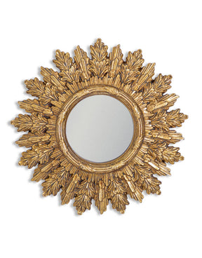 McGowan & Rutherford Ltd - Antiqued Gold Ornate Framed Small Mirror.