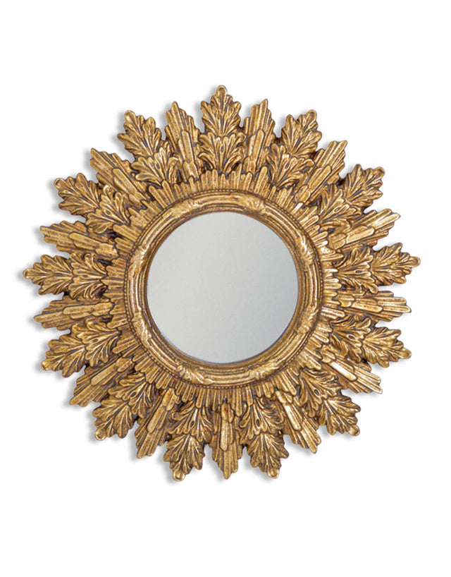 McGowan & Rutherford Ltd - Antiqued Gold Ornate Framed Small Mirror.