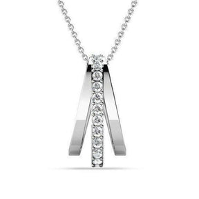 Silver and Crystal Drop Pendant.