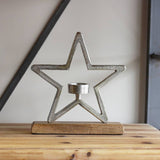 Gainsborough Giftware x Portland Living - Aluminium Star T-light Holder, 25cm