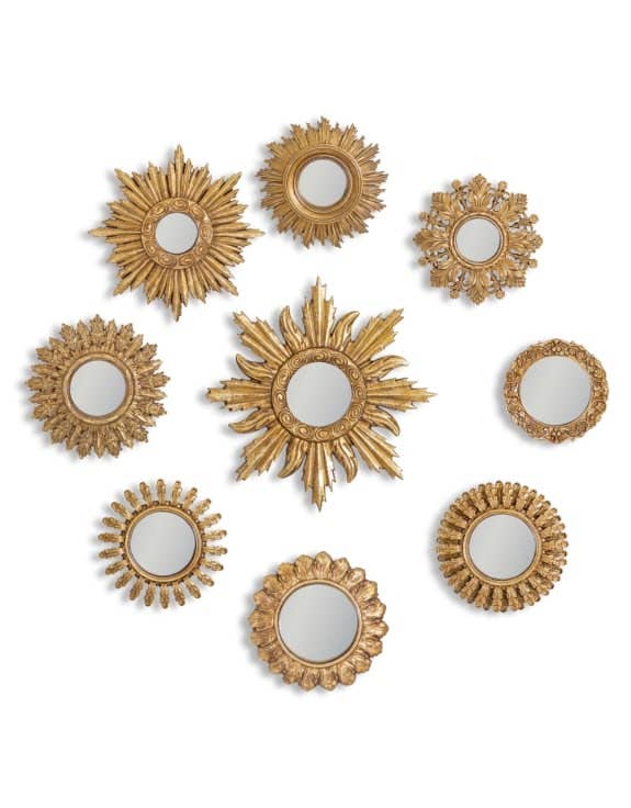 McGowan & Rutherford Ltd - Set of 9 Assorted Ornate Gold Framed Mirrors