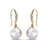 CARALI / MYC Paris - Pearl Hook Earrings - Gold and Crystal