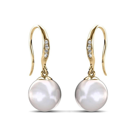 CARALI / MYC Paris - Pearl Hook Earrings - Gold and Crystal