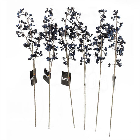 70cm Artificial Blue Christmas Berry Spray – Realistic Faux Stem