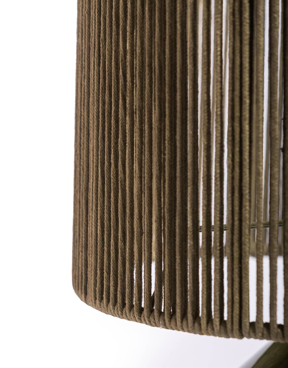 McGowan & Rutherford Ltd - Forest Green Table Lamp W/ Ribbed Corded Shade.