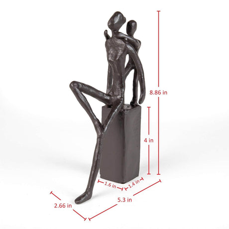 Playfulness Mother and Child Cast Iron Sculpture