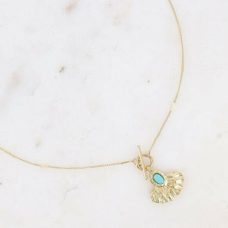 Bohm Paris Blue Gem Ginkgo Necklace.