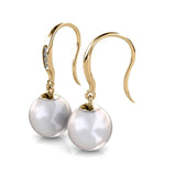 CARALI / MYC Paris - Pearl Hook Earrings - Gold and Crystal