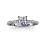 CARALI / MYC Paris - Simple Square Ring - Silver and Crystal: 52