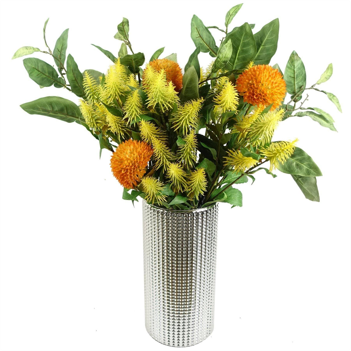 Large Ball Dahlia Artificial Flower Stem Yellow