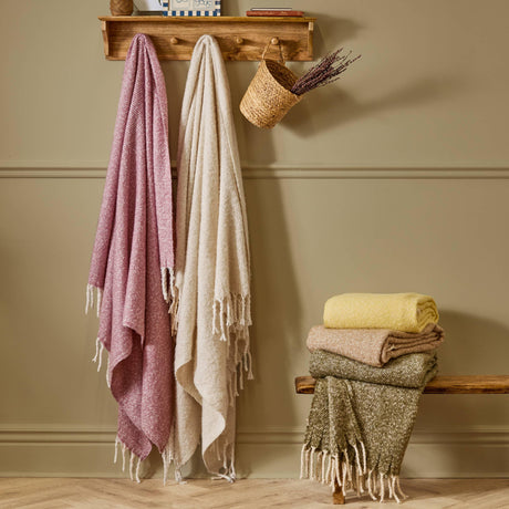 Riva Home - Isla Woven Tasselled Throw Butter Yellow: Butter Yellow / 130 x 180cm