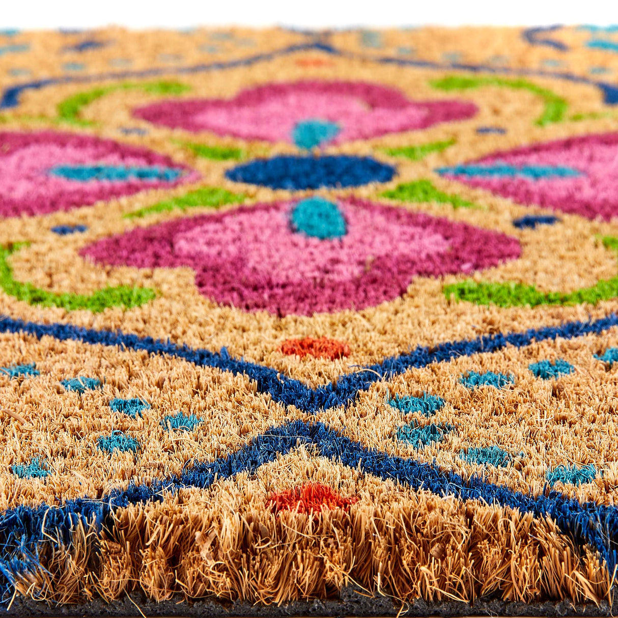 Phoenox Textiles - My Mat Printed Coir Bright Ikat Doormat: 045x075