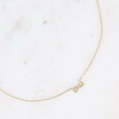 Infinity Symbol Necklace in Gold.