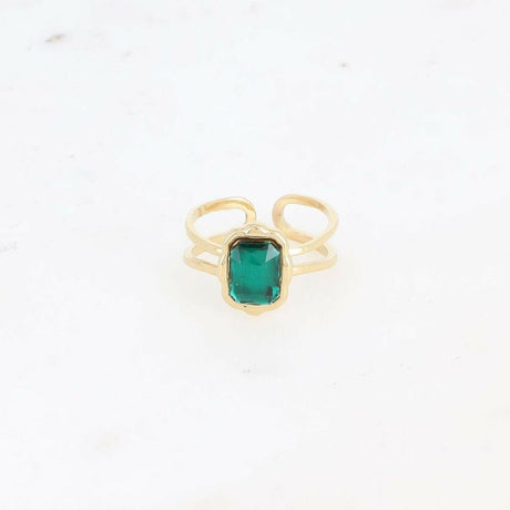 Green Gem Open Sized Ring.