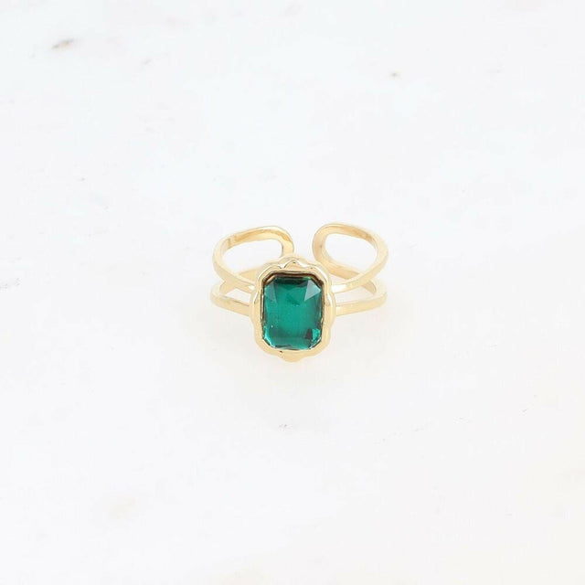 Green Gem Open Sized Ring.