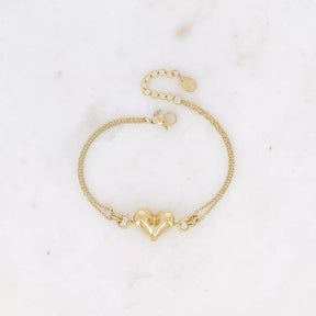 Bracelet - domed heart pendant.