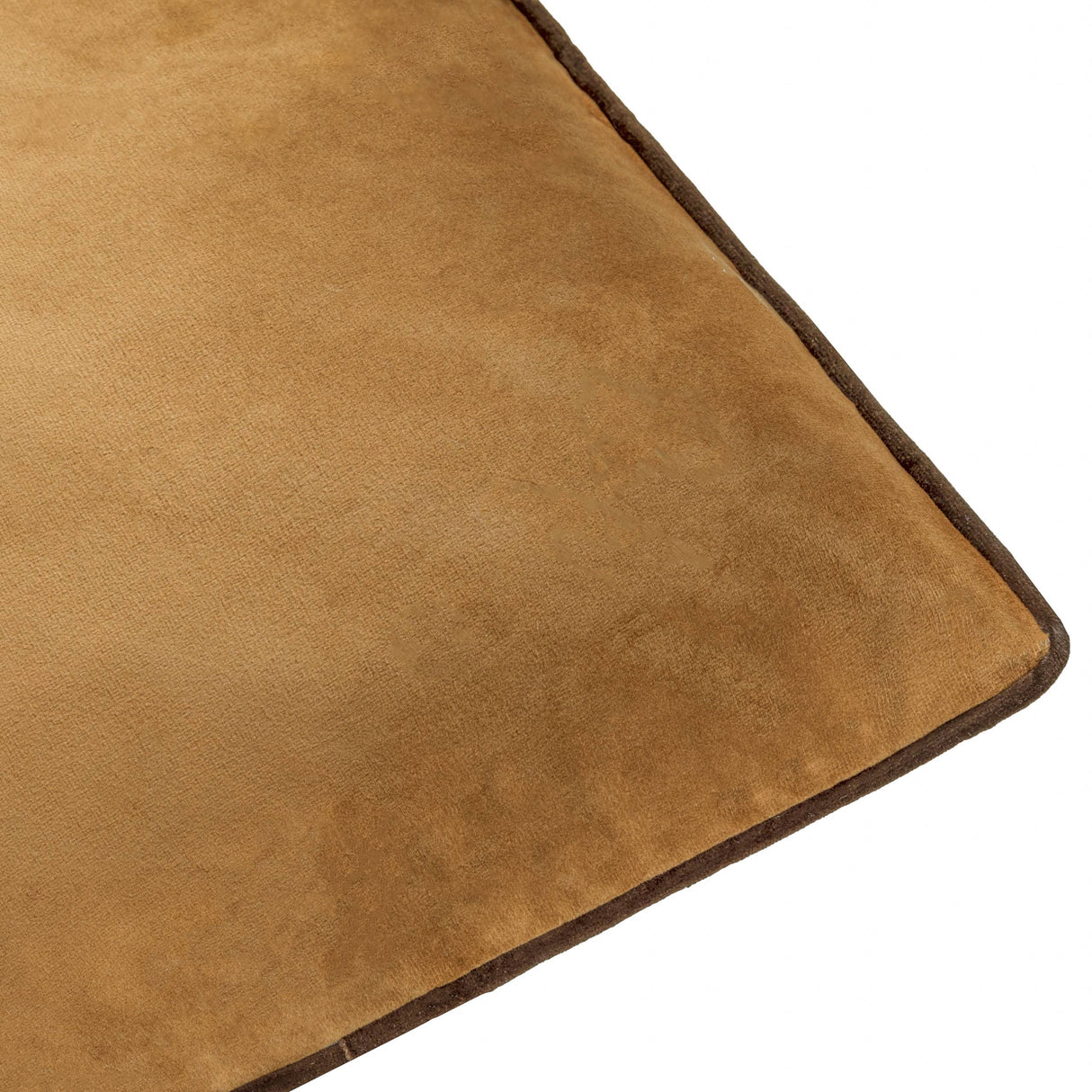 Riva Home - Meridian Velvet Cushion Caramel/Chocolate: Caramel/Chocolate / Polyester Filled / 55 x 55cm