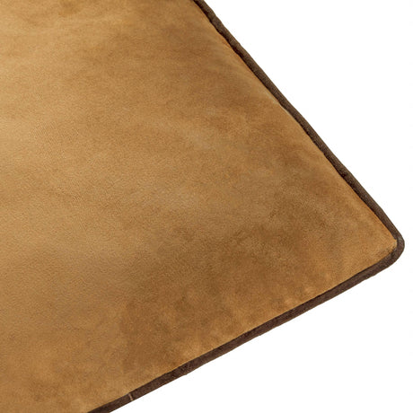 Square Velvet Cushion Caramel/Chocolate