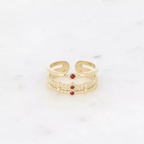 Ring - 3 textured rows and zirconium oxides.