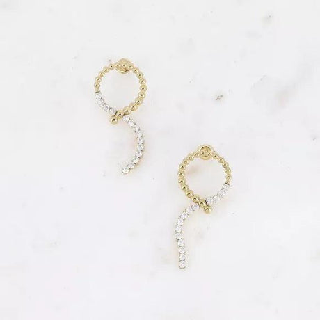 Yasmina pendant earrings - bubble effect ring and river chain.