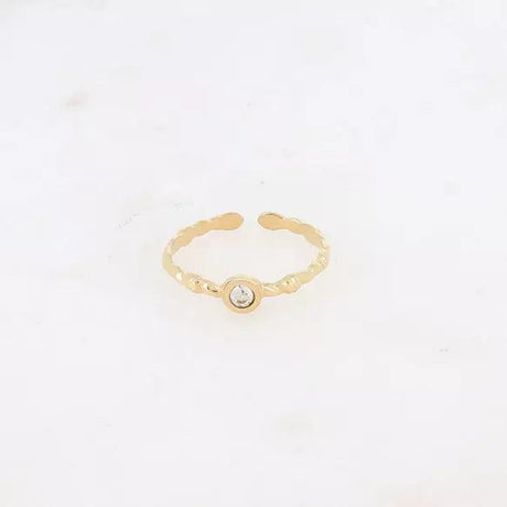Thin ring - twisted ring and zirconium.