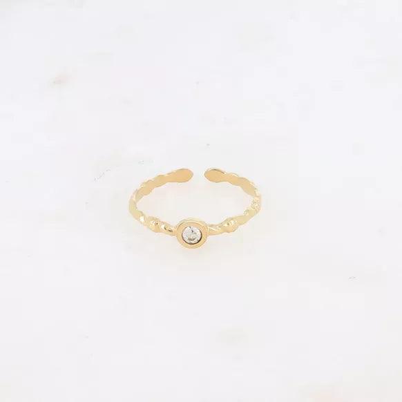 Thin ring - twisted ring and zirconium.