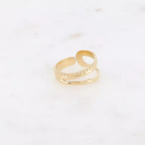 Ring - 3 row effect, milgrain, smooth and wavy.