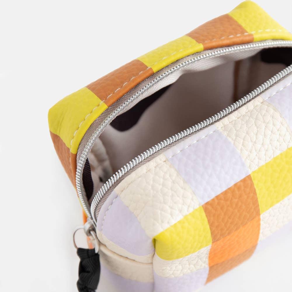 Luxury Caroline Gardner mini cube cosmetic bag, elegant travel organizer with chic design and premium craftsmanship