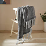 Cozy Woven Tasselled Throw Charcoal: Charcoal / 140 x 180cm