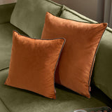 Riva Home - Meridian Velvet Cushion Pumpkin/Mocha: Pumpkin/Mocha / Polyester Filled / 55 x 55cm.