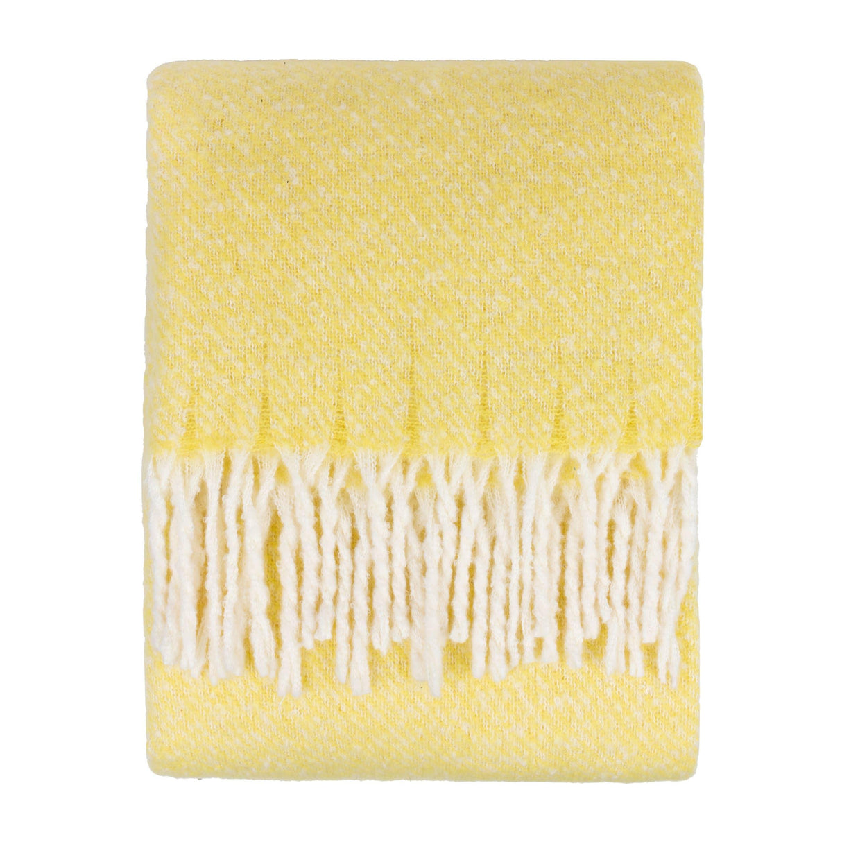 Riva Home - Isla Woven Tasselled Throw Butter Yellow: Butter Yellow / 130 x 180cm