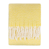 Riva Home - Isla Woven Tasselled Throw Butter Yellow: Butter Yellow / 130 x 180cm
