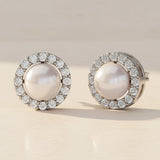 CARALI / MYC Paris - Circlet Pearl Earrings - Silver and Crystal