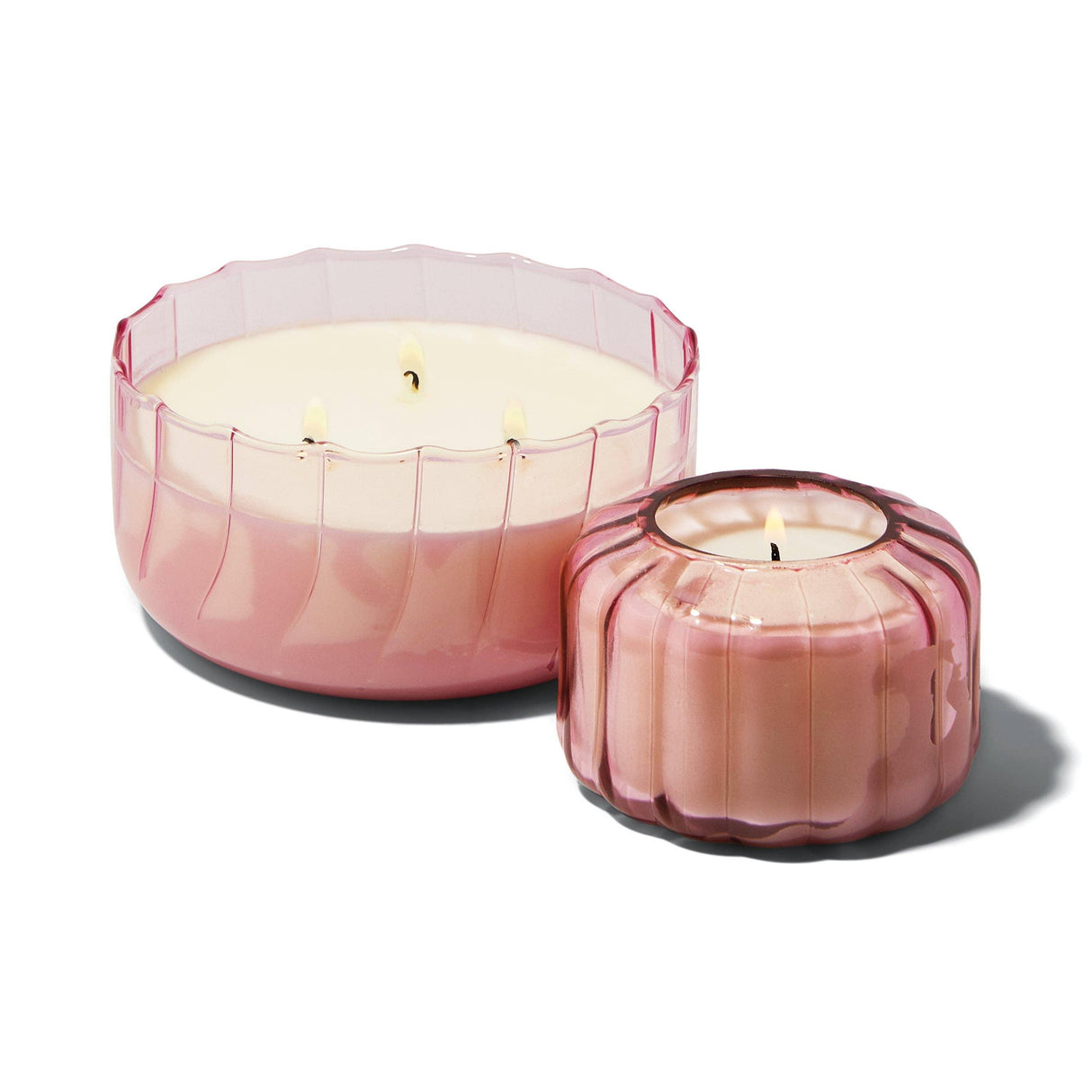 Designworks Collective - Paddywax Ripple Glass Candle - 340g - Desert Peach.
